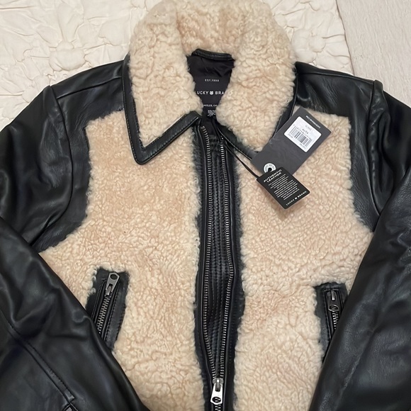 Lucky Brand Sherpa Genuine Leather Jacket Size XS - Picture 3 of 6